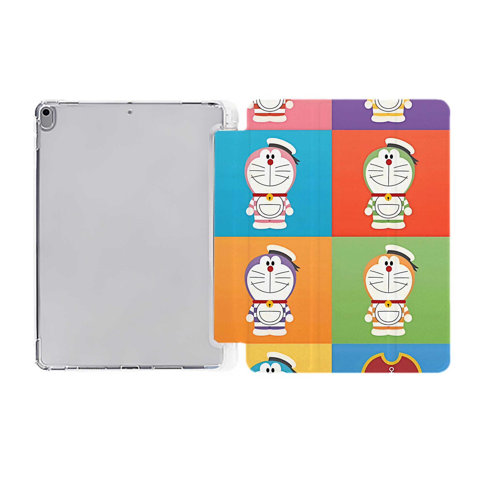 （画像用） ドラえもん Doraemon IPad ケース ペン収納付き 三つ折りスタンド PUレザー×シリコン 対応機種9.5/10.5/10.9インチ